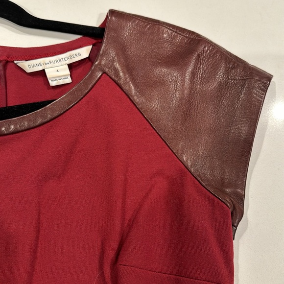 Diane von Furstenburg leather line dress - Picture 4 of 7